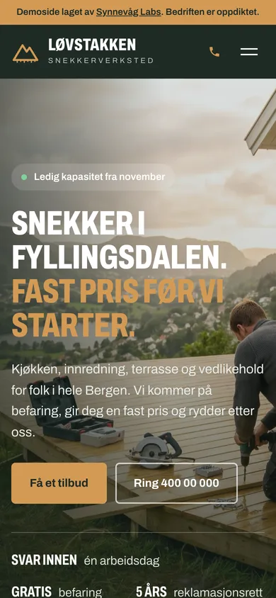 Snekkersiden på mobil