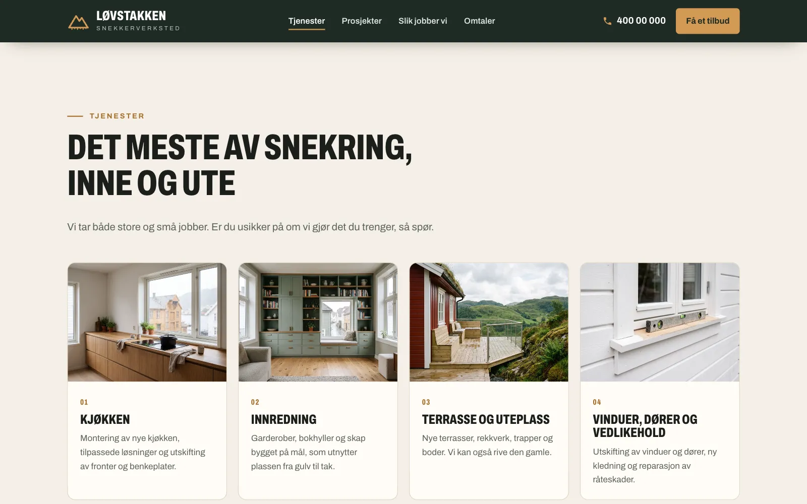 Tjenestene til snekkeren